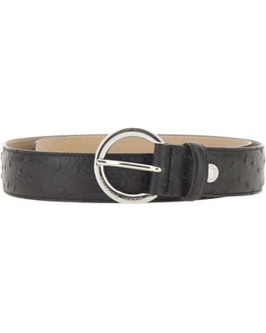 Gianni Chiarini Leather Belt With Round Buckle - White