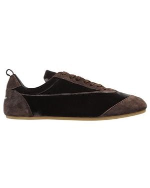 Jil Sander Etage Velvet Trainers - Black