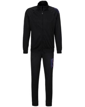 EA7 Logo Details Sports Suit - Black