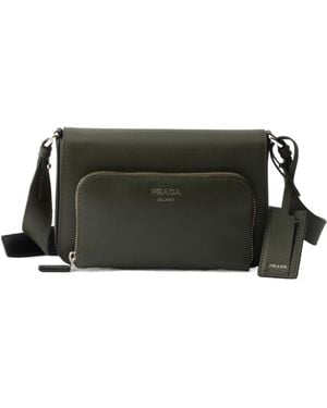 Prada Saffiano Leather Shoulder Bag - Black