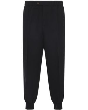 Lanvin Elasticated-Cuff Straight Leg Pants - Black