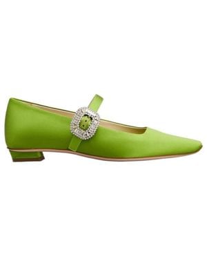 Roger Vivier Belle Vivier Mary Janes Ballerine Shoes - Green