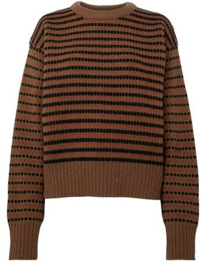 JW Anderson Striped-Jacquard Wool Jumper - Brown
