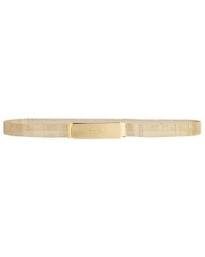 Balmain Braided Brass Belt - White