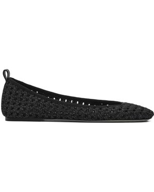 Marc Jacobs The Crochet Lace Up Ballerina - Black