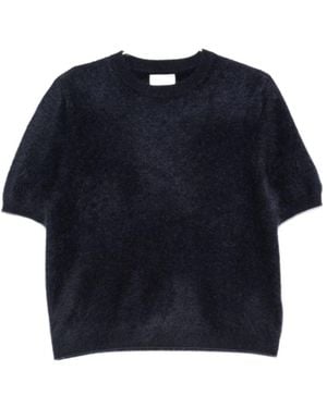 Soft Goat Oversized Crewneck Knitwear - Blue