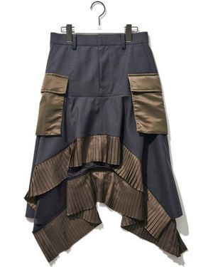 Sacai Suiting X Twill Skirt - Gray