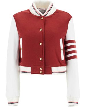 Thom Browne Striped Buttoned Jacket - Red