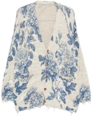 R13 V-Neck Cardigan - Blue