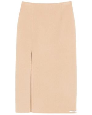Sportmax Slit Midi Skirt - Natural