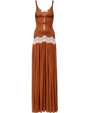 Christopher Esber Cutout Lace-Trimmed Gown - Brown