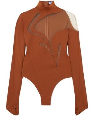 Mugler Long-Sleeved Jumpsuit - Brown