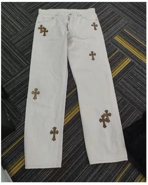 Chrome Hearts Logo-Decorated Casual Pants - Black
