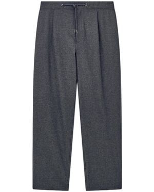 Giorgio Armani Pleated Drawstring Trousers - Grey