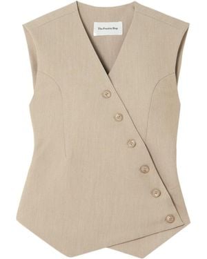 Frankie Shop Maesa Asymmetric Canvas Vest - Natural
