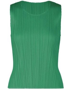 Pleats Please Issey Miyake Sleeveless Top - Green