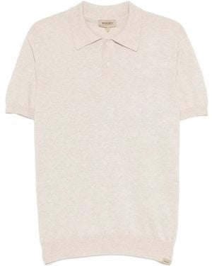 Woolrich Short-Sleeve Knitted Polo Shirt - White