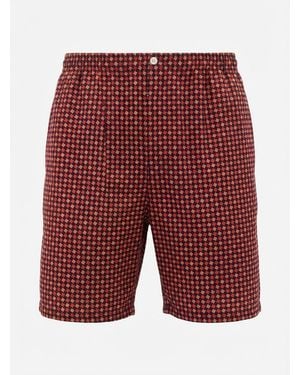 Gucci Geometric Houndstooth Print Shorts - Red