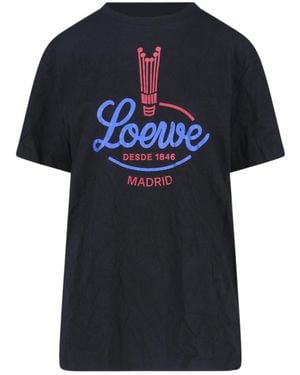 Loewe Graphic-Print Crewneck T-Shirt - Black