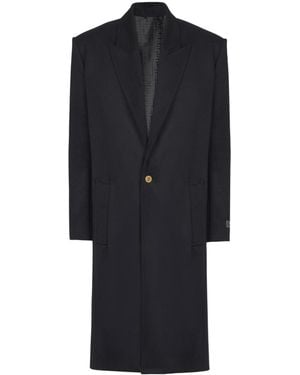 Balmain Oversized Wool And Cashmere Coat - Blue