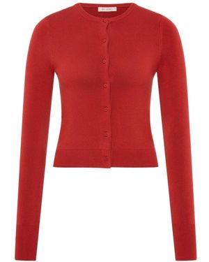 St. Agni Round-Neck Long-Sleeve Knitted Sweater - Red