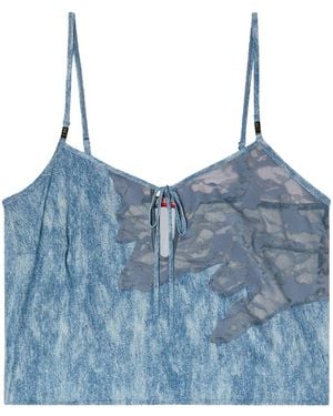 DIESEL X Savage X Fenty Lace Panelled Stretch Camisole - Blue
