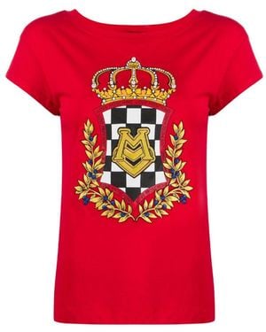 Moschino Badge Printed T-Shirt - Red