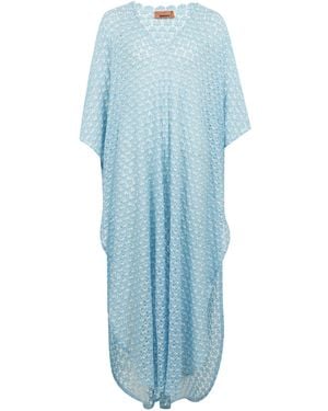 Missoni V-Neck Hollow Dress - Blue