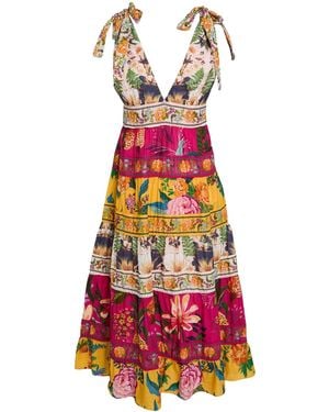 FARM Rio Midi Dress Cotton - Red