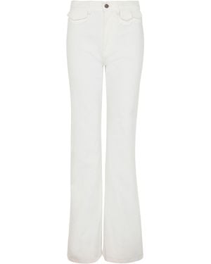 Chloé High-Waisted Flared Denim Jeans - White
