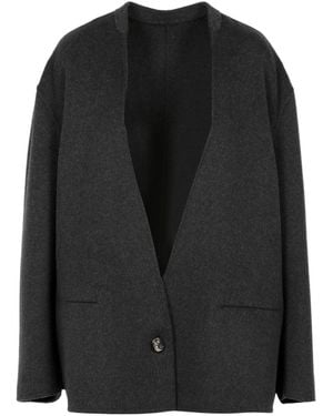 Philosophy Di Lorenzo Serafini V-Neck Long Sleeve Suit Jacket - Black