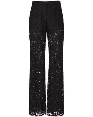 Fendi Straight-Leg Lace Trousers - Black