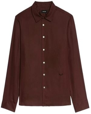 Zadig & Voltaire Embroidered Long-Sleeve Shirt - Purple