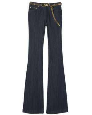 MICHAEL Michael Kors Stretch Belted Flared Jeans - Blue