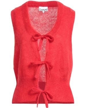 Ganni Solid-Color Sleeveless Knitted Vest - Pink