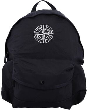 Stone Island Junior Logo Patch Backpack - Blue