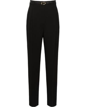 Max Mara Belted Pleated Pants - Black