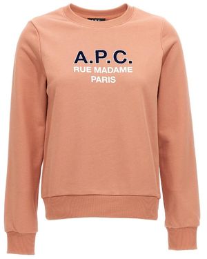A.P.C. Logo Printed Crewneck Sweatshirt - Pink