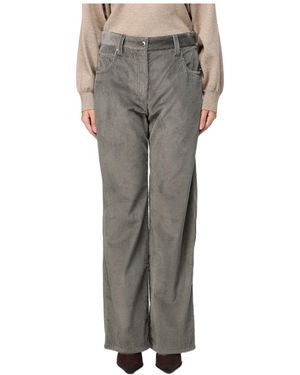 Brunello Cucinelli Corduroy Straight-Leg Trousers - Grey