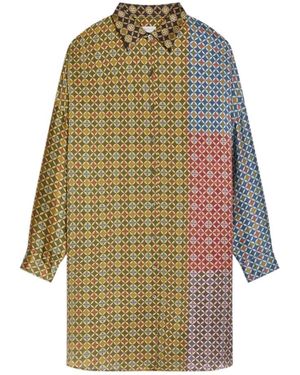 Dries Van Noten Long Sleeve Dress - Multicolour