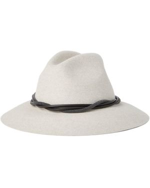 Brunello Cucinelli Wide Brim Fedora - White