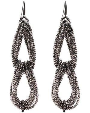 Brunello Cucinelli Vetro Drop Earrings - White