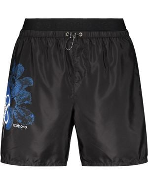 Iceberg Graphic Print Swim Shorts - Grey