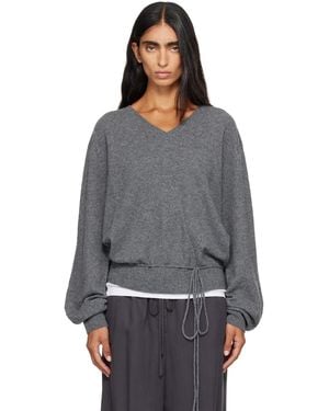 LE17SEPTEMBRE Le17Septembre Pure Cashmere V-Neck Sweater - Gray