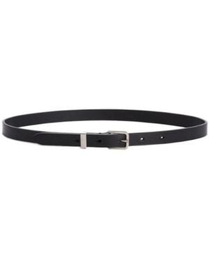 Jil Sander Rectangular-Buckle Slim Belt - White