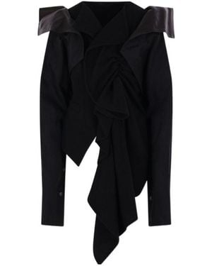 Yohji Yamamoto Long-Sleeved Asymmetric Jacket - Black