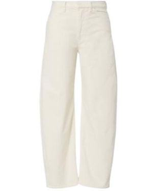 Nili Lotan Tribeca Cotton-Blend Corduroy Barrel-Leg Trousers - White