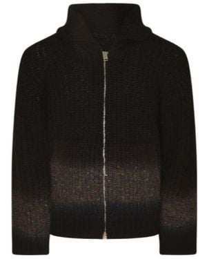 Sacai Garment Dye Knit Cardigan - Black