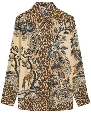 Etro Leopard-Print Silk Shirt - Multicolor