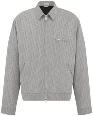 Dior Oblique Zipped Blouson Jacket - Grey